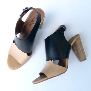 11 Lucky Brand Heels Block Heel Black Brown Womens